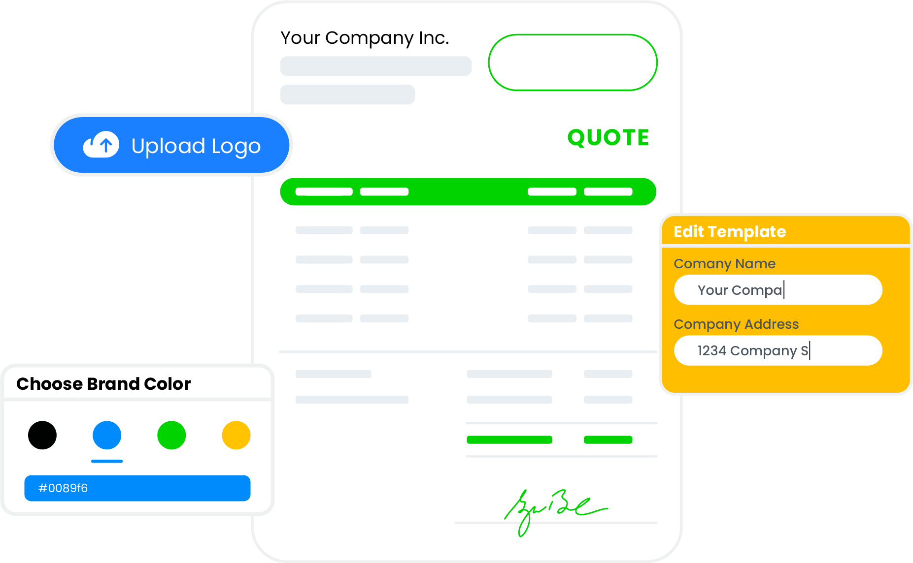 Branded quote builder
