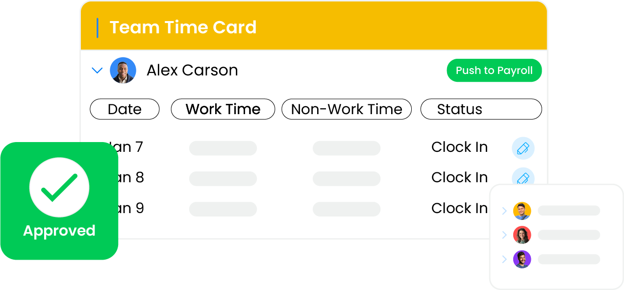 Timesheet approval panel