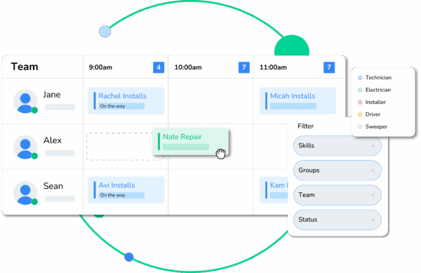 Crew Scheduling based on easily assign, monitor, and adjust job schedules.