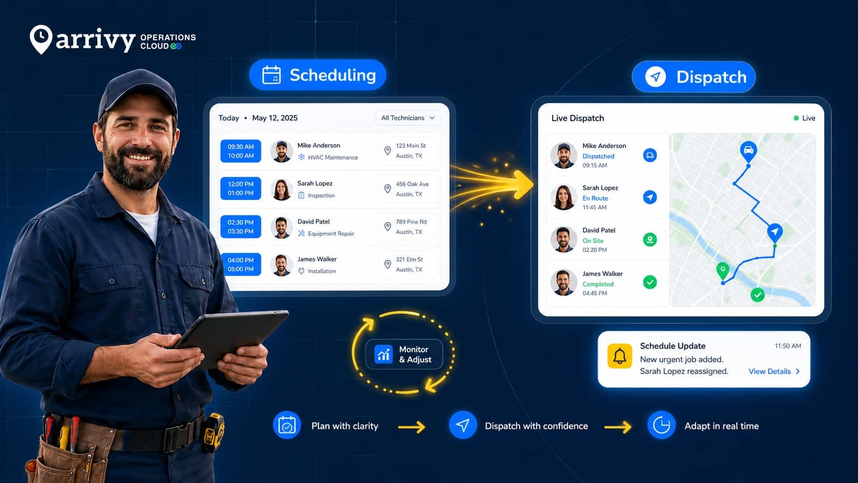 Field Service Scheduling and Dispatch: From Planning to Execution