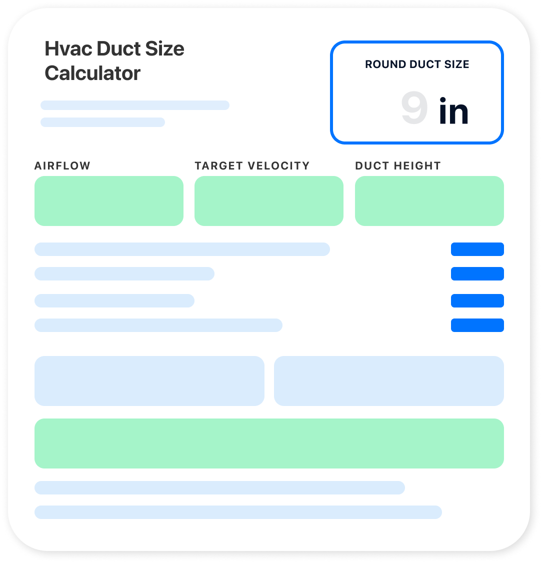 Duct Size Calculator