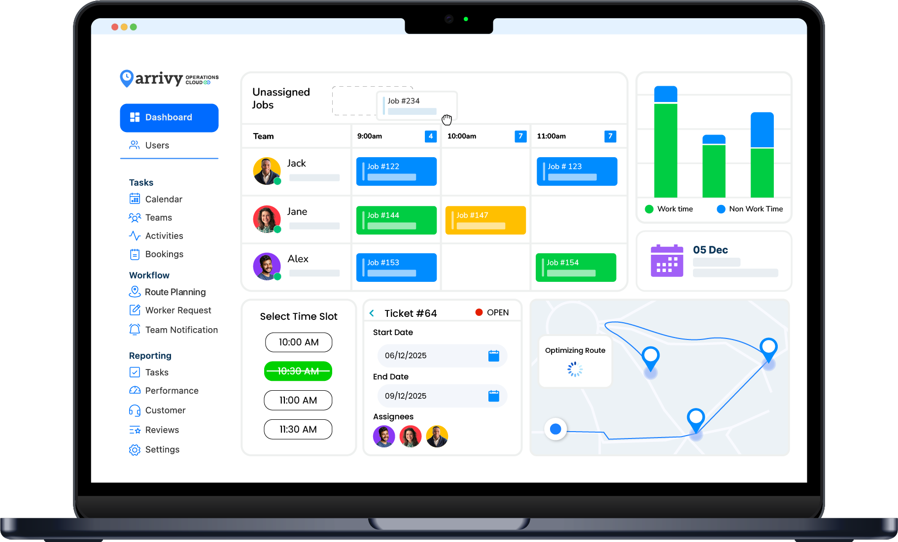 Arrivy Platform - Team & Resources View