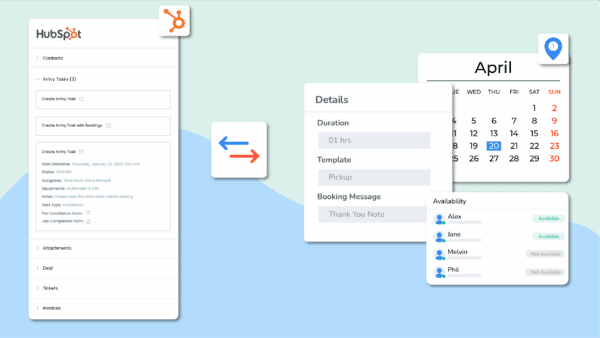 Hubspot CRM + Arrivy Scheduling for Solar CRM integration 