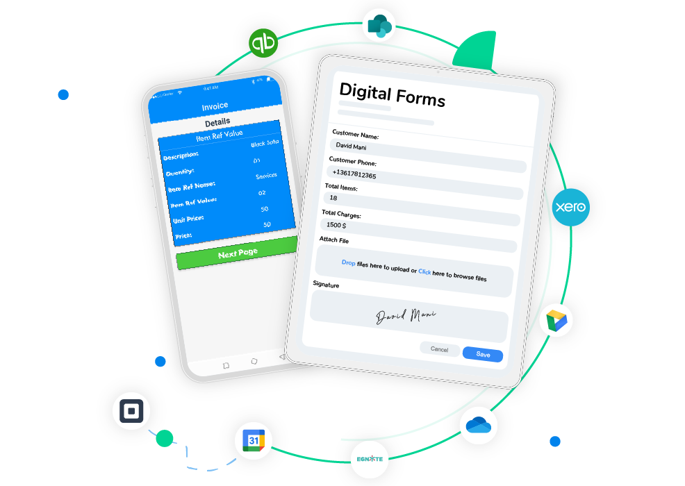 Paperless digital forms by Arrivy for field operations to ease data collection, e-signatures, and integrated workflows on mobile.