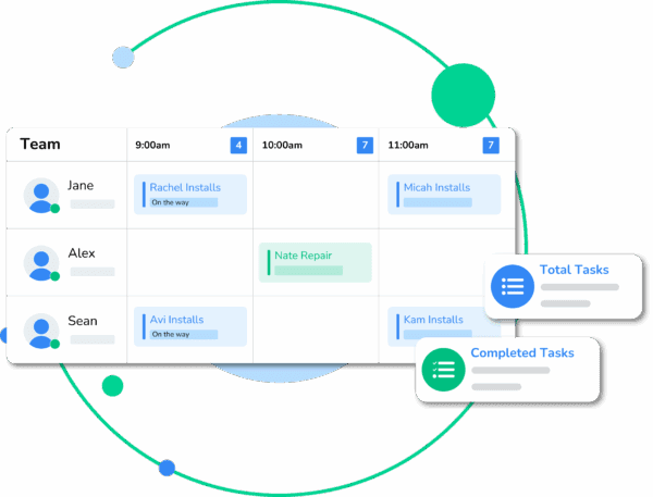 Real time visibility with job status, complete checklists, and collect signatures.