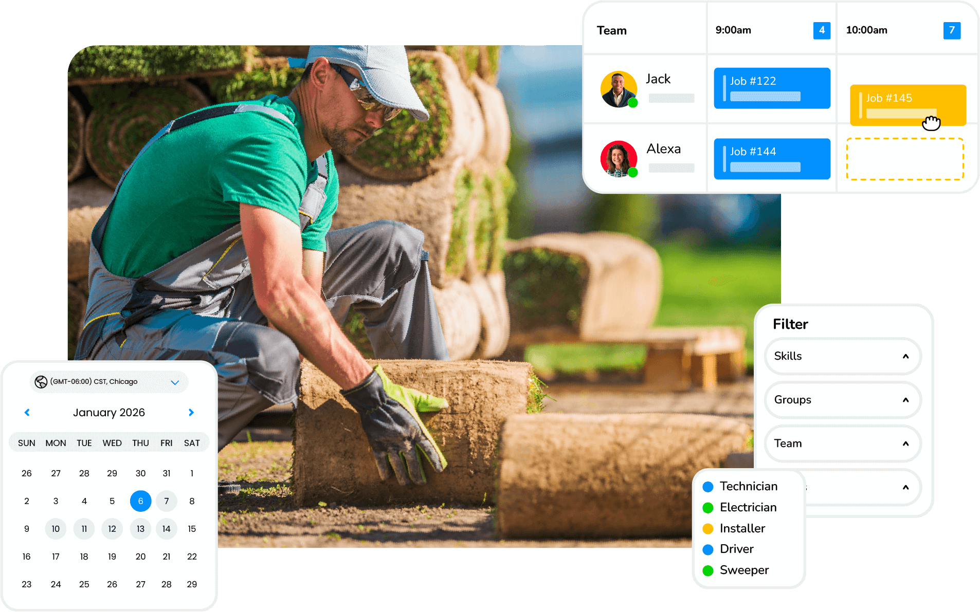Schedule Landscaping Work with Territory Control