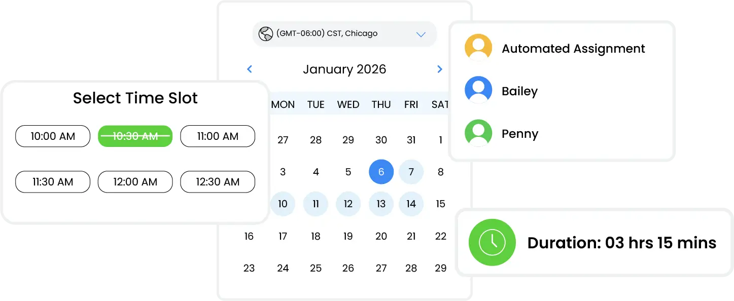 Online booking interface