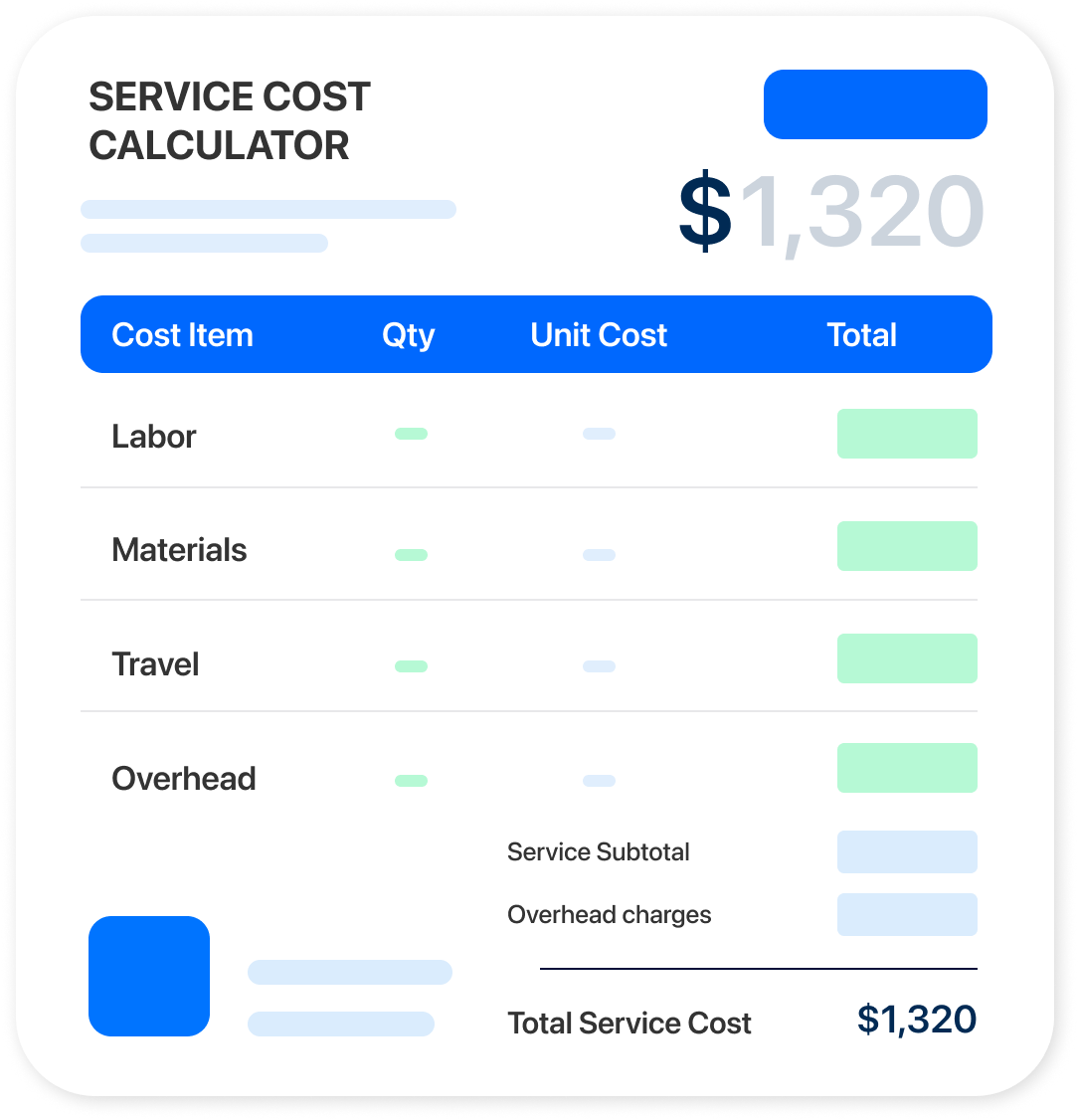 Service Cost Calculator