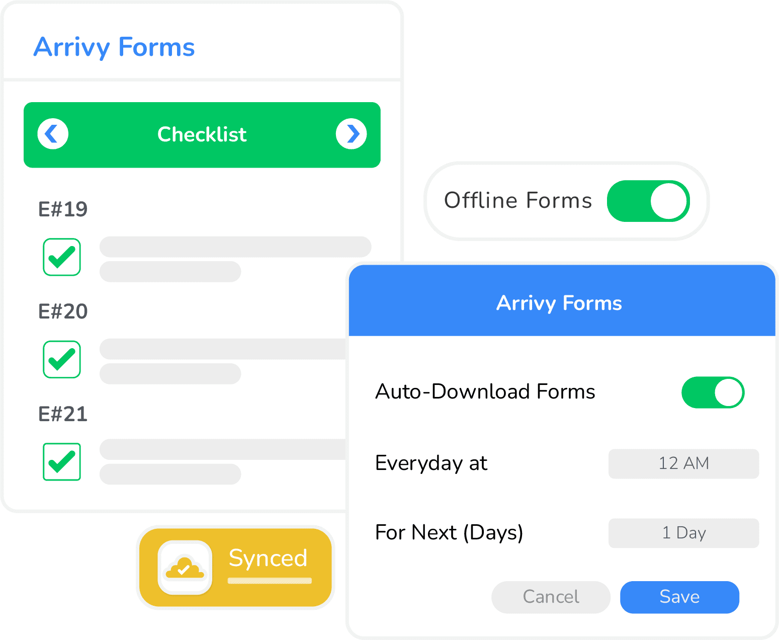 Offline form syncing