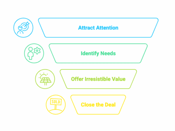 solar sales funnel flowchart